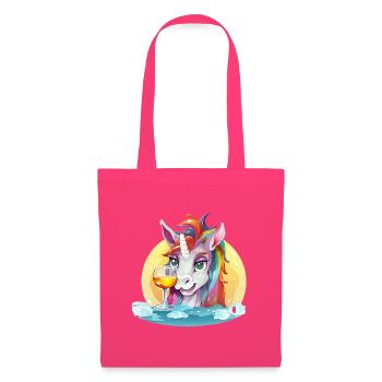 Buntes Einhorn mit Wein - Stoffbeutel - Azalea - Vorne