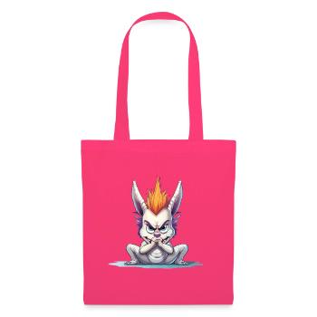 Lapin Mohawk en colère - Sac en tissu - rose azalée - Devant
