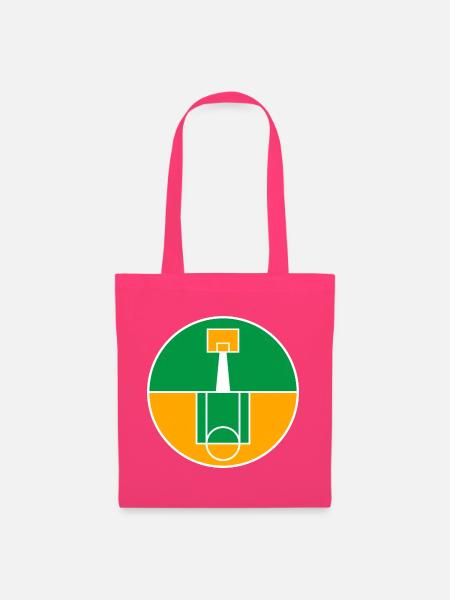 Rundes Basketballfeld-Emblem - Stoffbeutel - Azalea