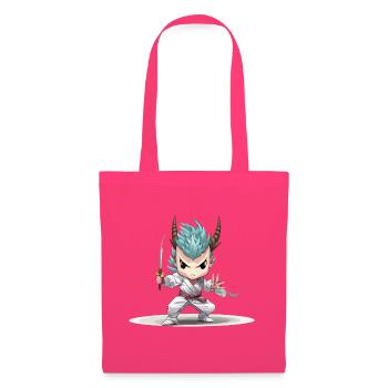 Guerrier Chibi avec Katana - Sac en tissu - rose azalée - Devant
