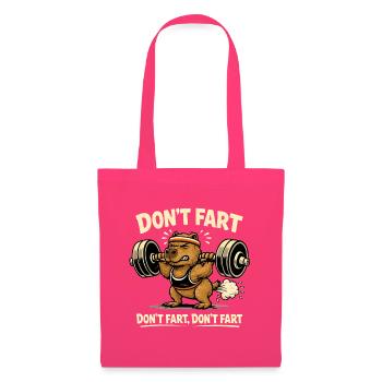 Capybara de la salle de sport drôle - Ne pète pas - Haltérophilie - Sac en tissu - rose azalée - Devant