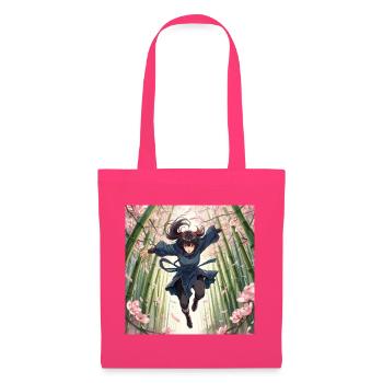 Héroïne de bambou sur le chemin des cerisiers en fleurs - Sac en tissu - rose azalée - Devant