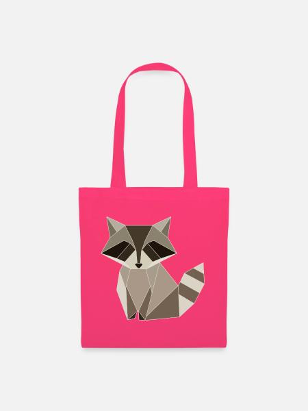 Waschbär Polygon Geometrie Design - Stoffbeutel - Azalea