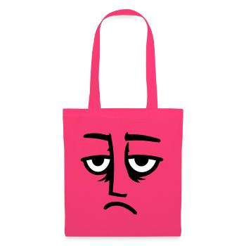 Mürrisches Trauriges Enttäuschtes Gesicht Lustig - Sac en tissu - rose azalée - Devant