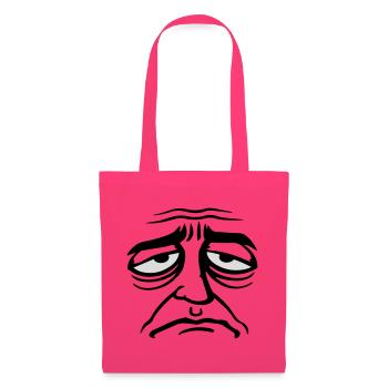 Mürrisches Trauriges Enttäuschtes Gesicht Lustig - Sac en tissu - rose azalée - Devant
