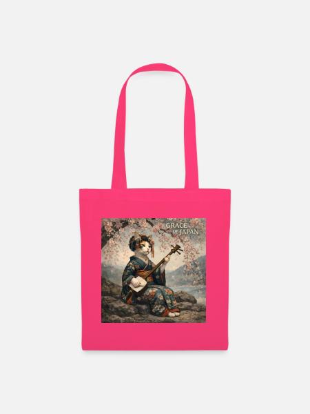 Japanisches Neko-Geiko-Design - Stoffbeutel - Azalea