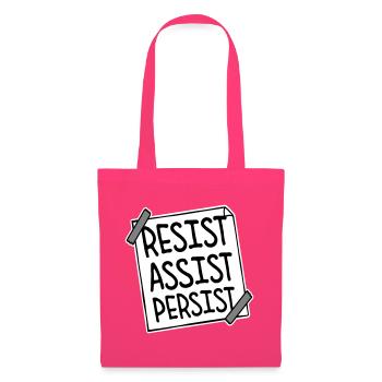 Resist Assist Persist Activism Motivation Logo - Tote Bag - azalea - Front