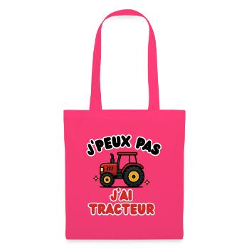 J'peux pas j'ai tracteur - Sac en tissu - rose azalée - Devant