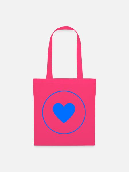 Blue Heart Circle | Minimal Design - Stoffbeutel - Azalea