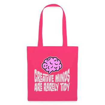 Les esprits créatifs sont rarement bien rangés Logo créatif drôle - Sac en tissu - rose azalée - Devant