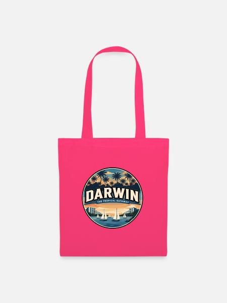 Retro Darwin Mindil Beach Reiseabzeichen - Stoffbeutel - Azalea
