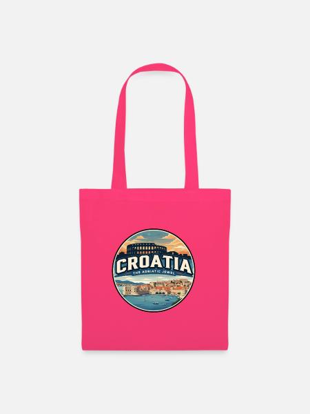 Retro Kroatien Dubrovnik Mauerabzeichen - Stoffbeutel - Azalea