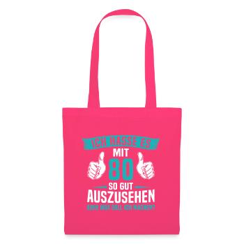 80 Jahre 80. Geburtstag Mann Frau 80 Jahre - Stoffbeutel - Azalea - Vorne