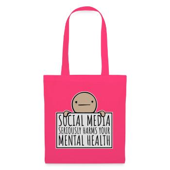 Social Media Seriously Harms Mental Health Saying - Tote Bag - azalea - Front