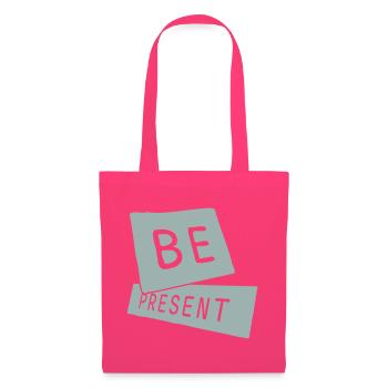 Be present at the moment here and now Quote Text - Tote Bag - azalea - Front
