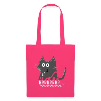 Bruit de fredonnement de dessin animé de chat gris - Sac en tissu - rose azalée - Devant