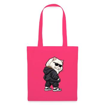 Gangster Perser Katze im Streetwear Look - Stoffbeutel - Azalea - Vorne