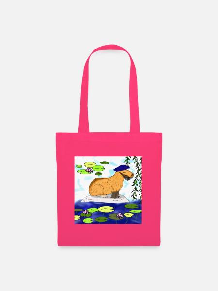 Capybara im Seerosen Teich - Stoffbeutel - Azalea