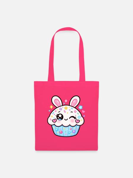 Kawaii Sparkle Bunny Cupcake - Stoffbeutel - Azalea