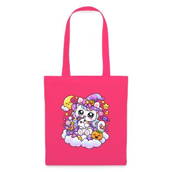 Kawaii-Hexenkatze auf den Wolken - Stoffbeutel - Azalea - Vorne