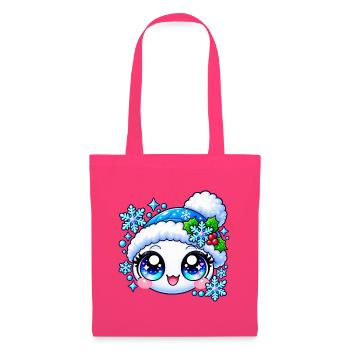Kawaii Winter: Blaue Splitter und Stechpalme - Stoffbeutel - Azalea - Vorne