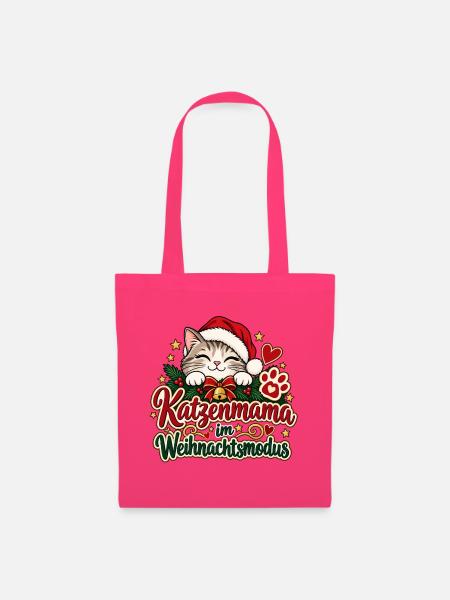 Katzenmama im Weihnachtsmodus - Stoffbeutel - Azalea