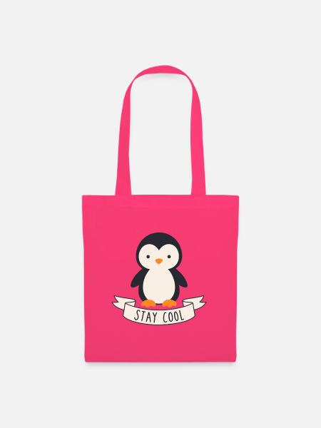 Pinguin Stay Cool Banner - Stoffbeutel - Azalea