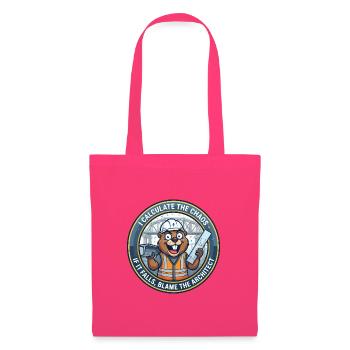 Lustiger Bauingenieur Beaver berechnet Chaos - Stoffbeutel - Azalea - Vorne