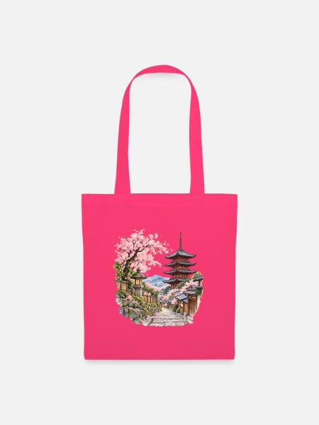 Kirschblütepfad zur Pagode - Stoffbeutel - Azalea