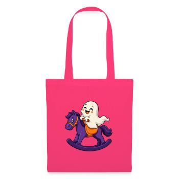 Süßer Halloween-Geist auf einem schaukelnden Pferd - Stoffbeutel - Azalea - Vorne