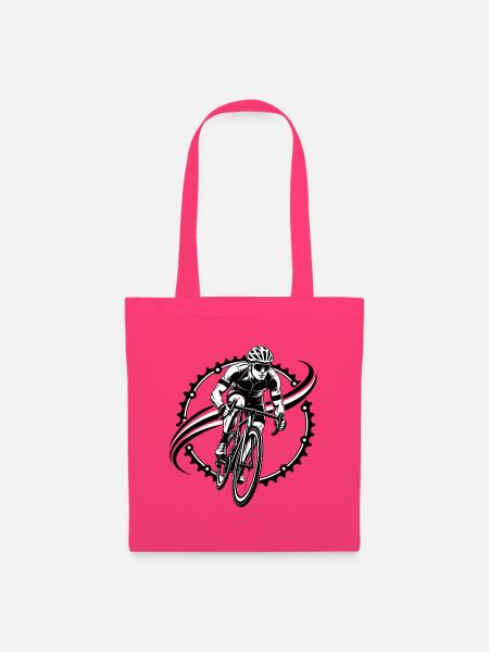 Schwarzweiß Radfahrer Grafik - Stoffbeutel - Azalea