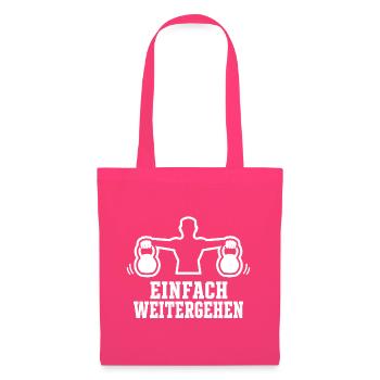Einfach weitergehen Kettlebell Fitness Design - Stoffbeutel - Azalea - Vorne
