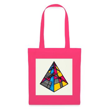 Abstrakte bunte Pyramide - Stoffbeutel - Azalea - Vorne