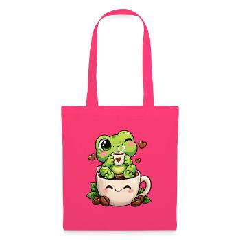 Kawaii Kaffeemaschine Frosch - Stoffbeutel - Azalea - Vorne
