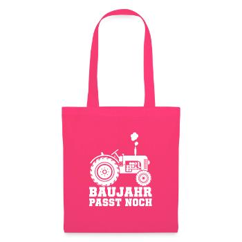 Baujahr passt noch Traktor Landwirt T-Shirt - Stoffbeutel - Azalea - Vorne