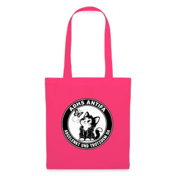 ADHS Antifa – Abgelenkt und trotzdem da Katze - Stoffbeutel - Azalea - Vorne