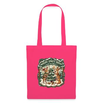Lustiges Weihnachtsmuster – Stimmungsgeister Bright Ren - Stoffbeutel - Azalea - Vorne