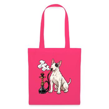 Bull Terrier mit Shisha - Stoffbeutel - Azalea - Vorne