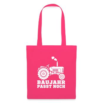Baujahr passt noch Traktor Landwirt Spruch T-Shirt - Stoffbeutel - Azalea - Vorne