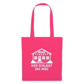 Hier schlägt das Herz Clubhaus Vereinsheim T-Shirt - Stoffbeutel - Azalea - Vorne