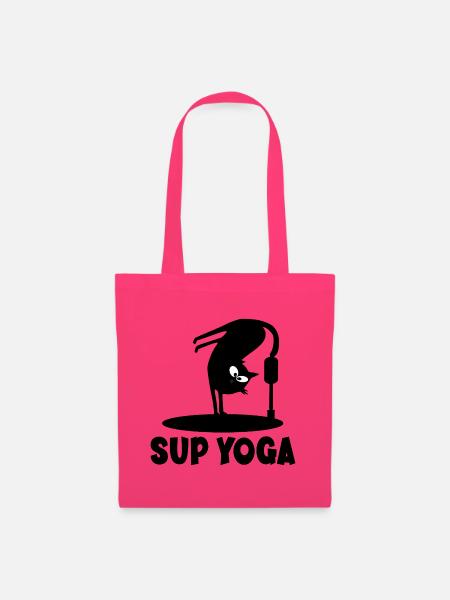 Sup Cat Yoga - Stoffbeutel - Azalea