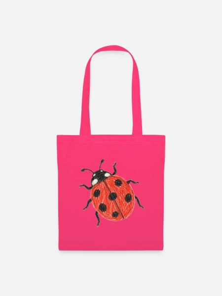 Siebenfleckige Marienkäfer Buntstiftzeichnung - Stoffbeutel - Azalea