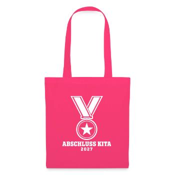 Abschluss Kita 2027 Kindergarten Kind Spruch - Stoffbeutel - Azalea - Vorne