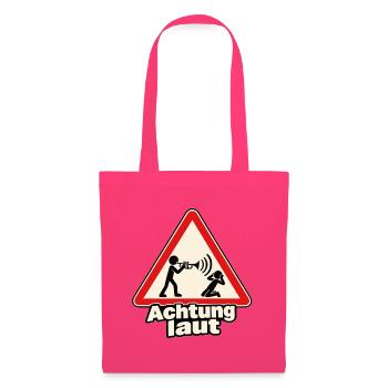 Achtung laut – Trompeter als Warnschild - Stoffbeutel - Azalea - Vorne