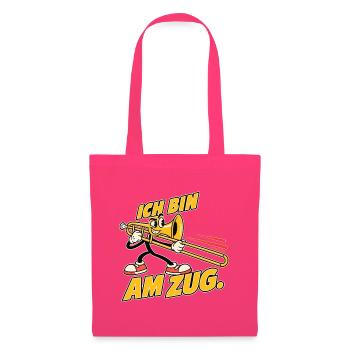 Ich bin am Zug – Lustiges Posaunen-Maskottchen - Stoffbeutel - Azalea - Vorne