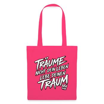 Lebe Deinen Traum Typografie Print - Stoffbeutel - Azalea - Vorne