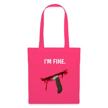 I'm fine - Messer mit Blutspritzern - Stoffbeutel - Azalea - Vorne