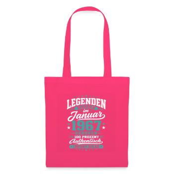 Legenden Januar 1967 Geburtstag Jahrgang Shirt - Stoffbeutel - Azalea - Vorne