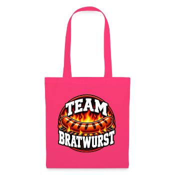 Team Bratwurst – Lustiges Grill Design - Stoffbeutel - Azalea - Vorne