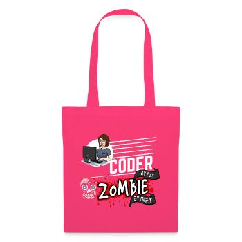 Coder by day Zombie by night - Programmiererin - Stoffbeutel - Azalea - Vorne